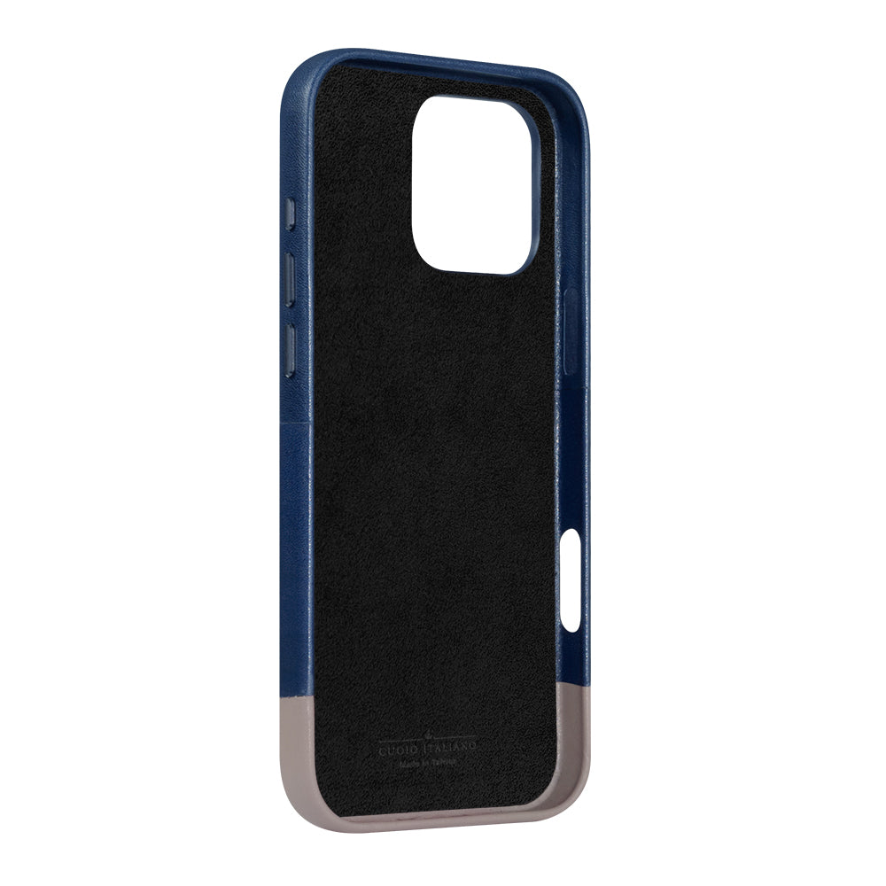 iPhone 16 Pro Max - Metro 插卡皮革手機殼 - 海軍藍/礫石灰