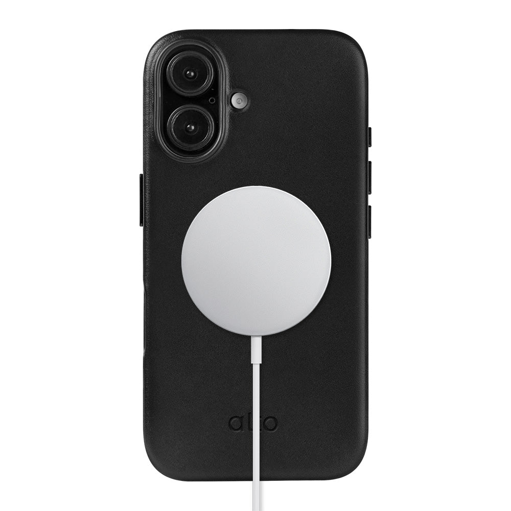 惜福品 - iPhone 16 - Clop 磁吸皮革手機殼 - 渡鴉黑