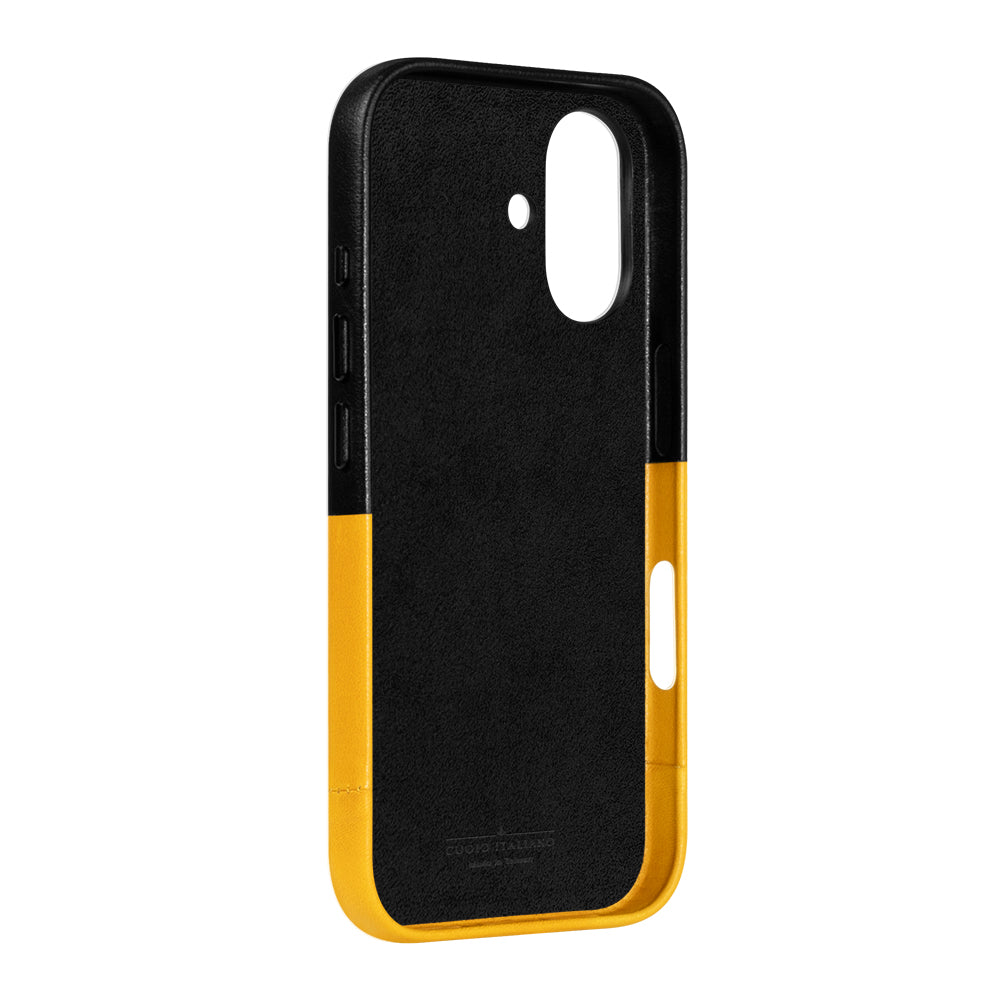 惜福品 - iPhone 16 - Metro 插卡皮革手機殼 - 焦糖棕/渡鴉黑