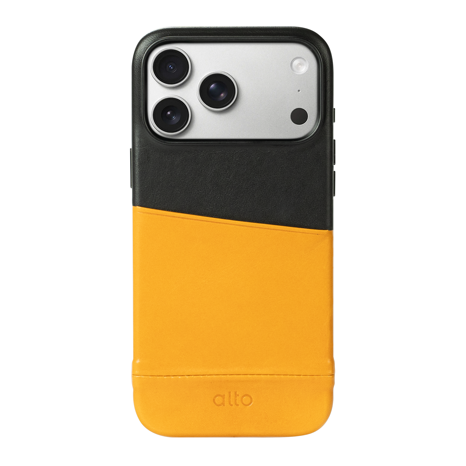 iPhone 17 Pro - Metro 插卡式皮革手機殼 - 焦糖棕/渡鴉黑