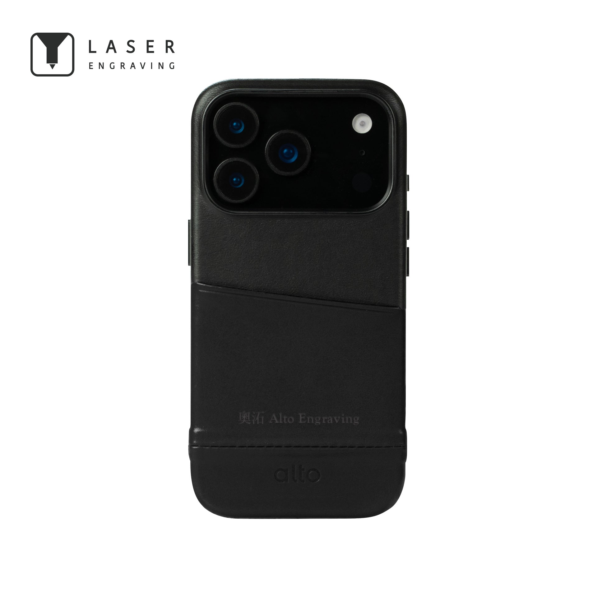 iPhone 17 Pro - Metro 插卡式皮革手機殼 - 渡鴉黑