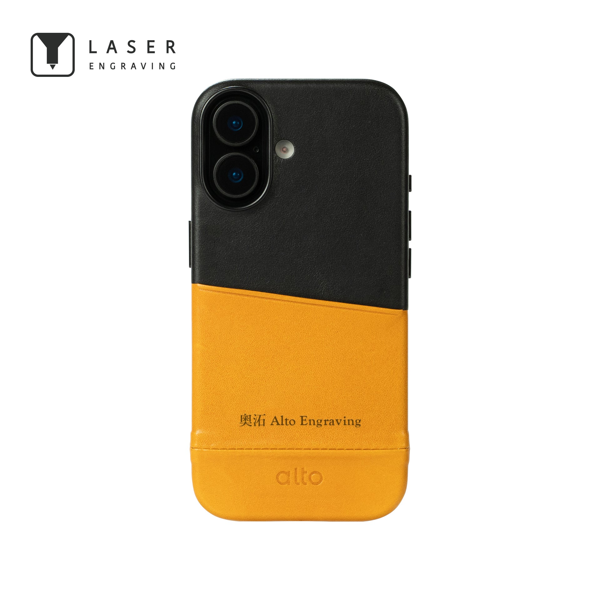 iPhone 17 - Metro 插卡式皮革手機殼 - 焦糖棕/渡鴉黑