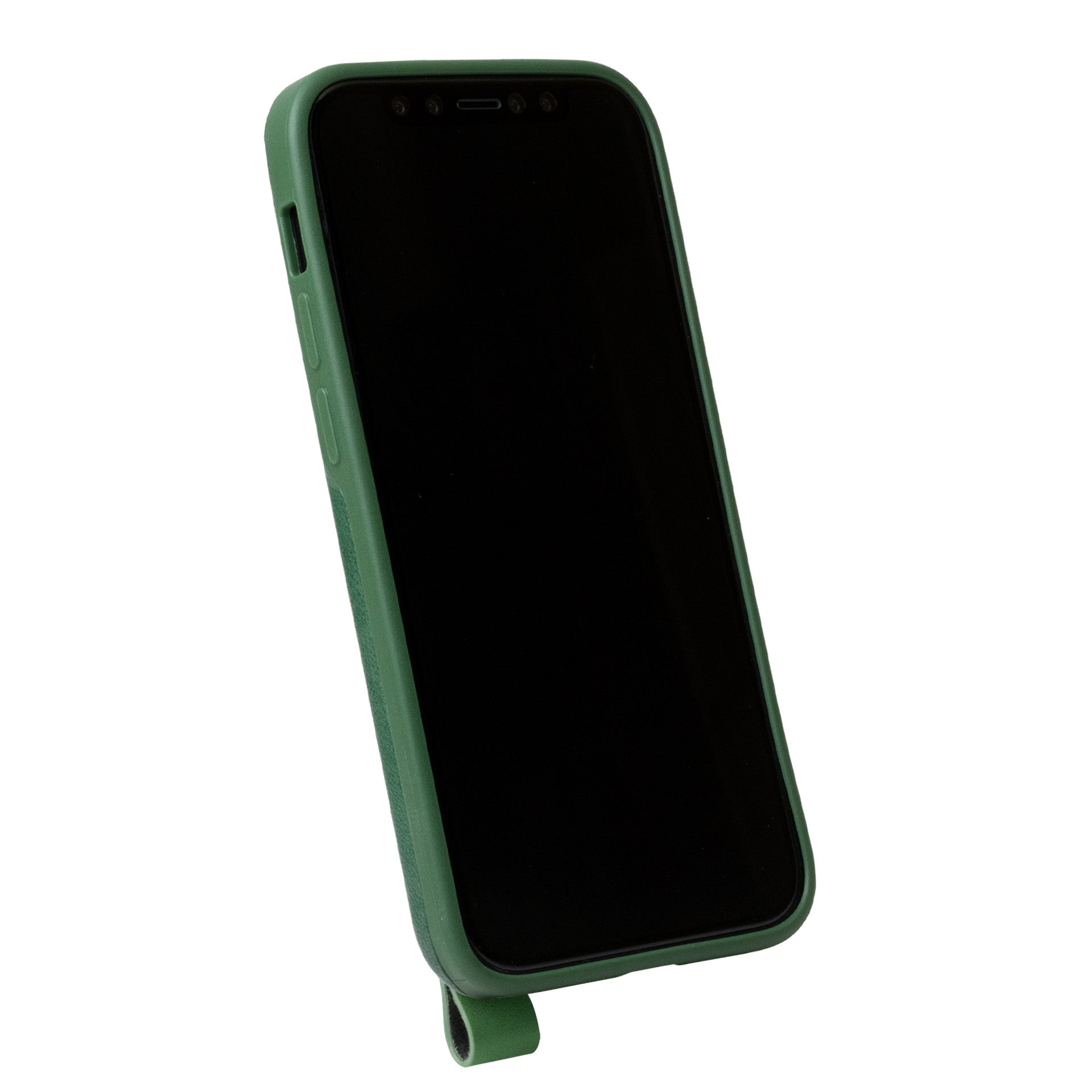 iPhone 12 mini - Anello 360 掛繩皮革手機殼 - 森林綠