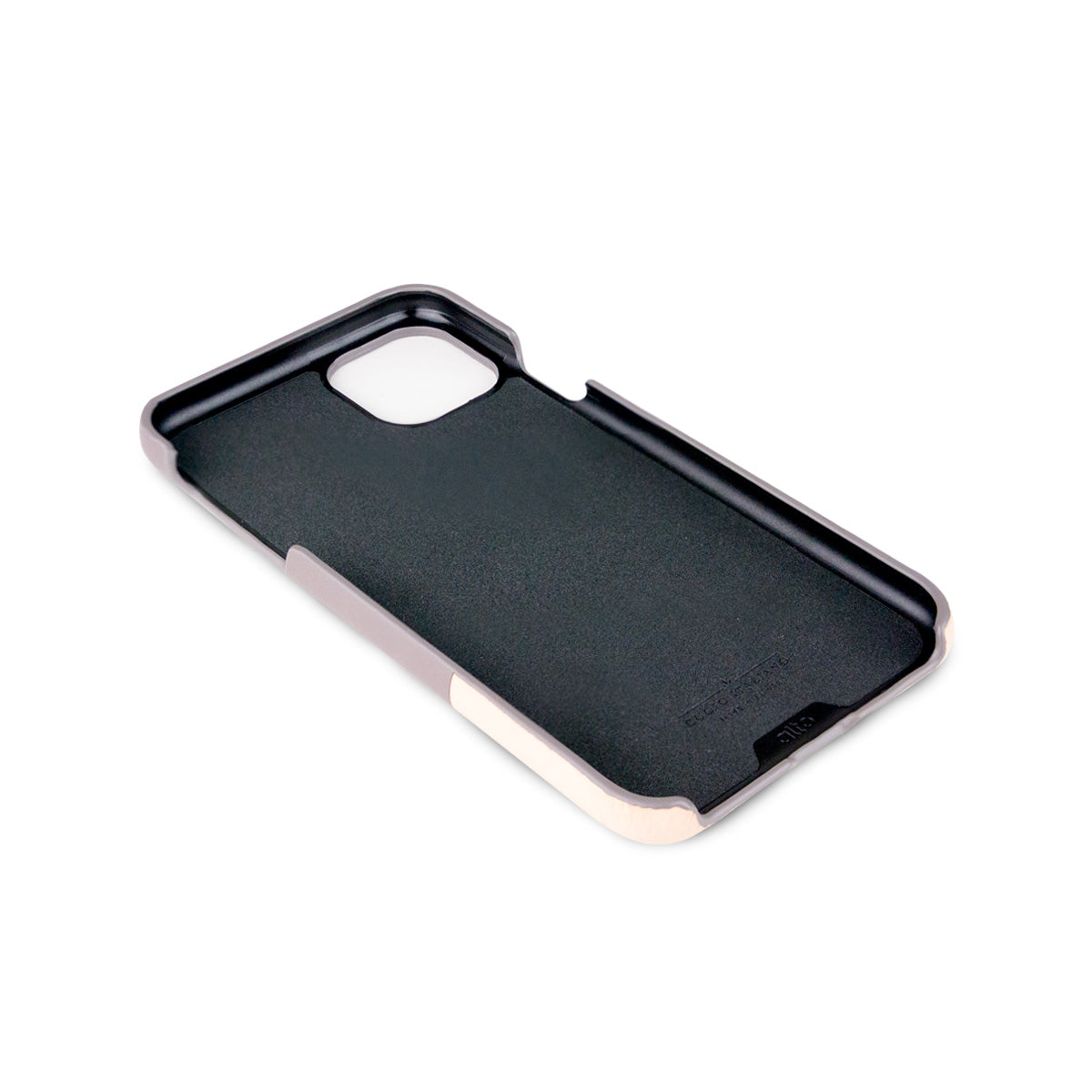 iPhone 11 Pro - Anello 掛繩皮革手機殼 - 礫石灰/本色
