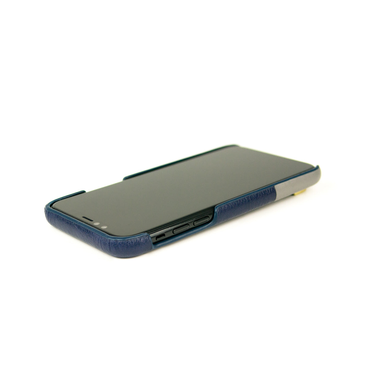 iPhone 11 Pro Max - Anello 掛繩皮革手機殼 - 海軍藍/礫石灰