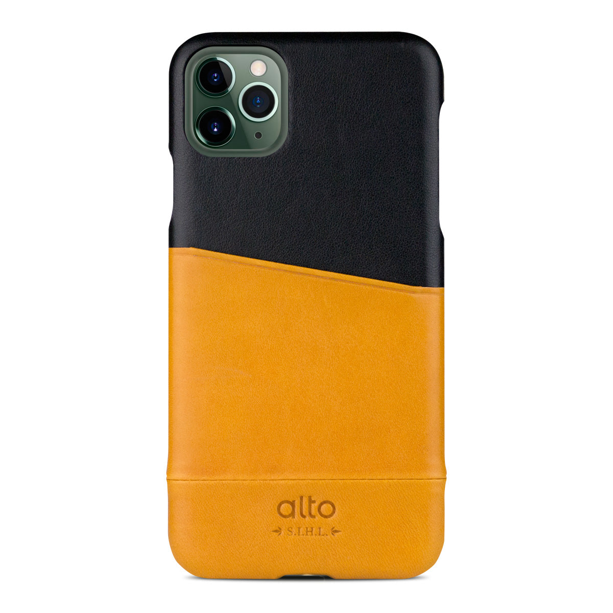 惜福品 - iPhone 11 Pro Max - Metro 插卡式皮革手機殼 - 渡鴉黑/焦糖棕