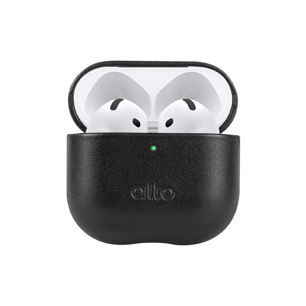 AirPods 4 皮革保護套 - 渡鴉黑