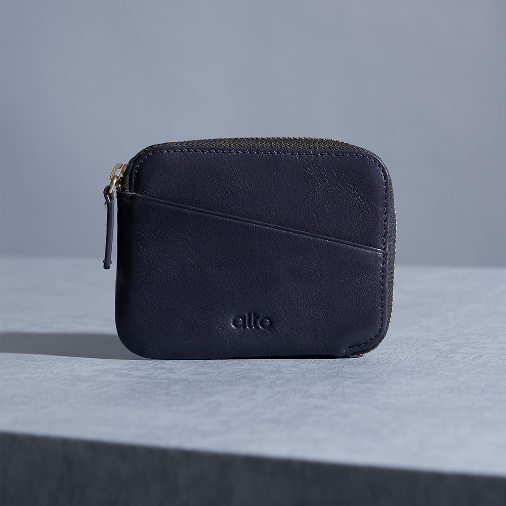 惜福品 - 皮革收納錢包 - 海軍藍
