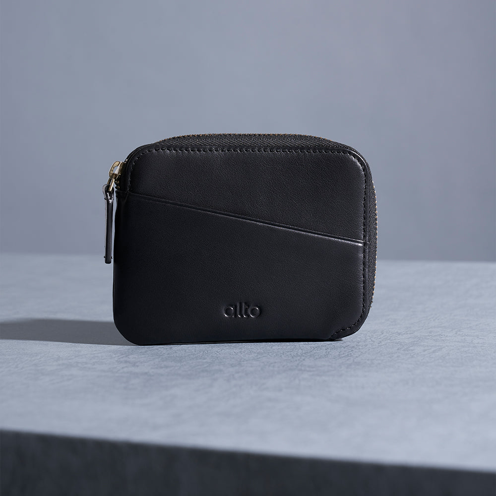 惜福品 - 皮革收納錢包 - 渡鴉黑