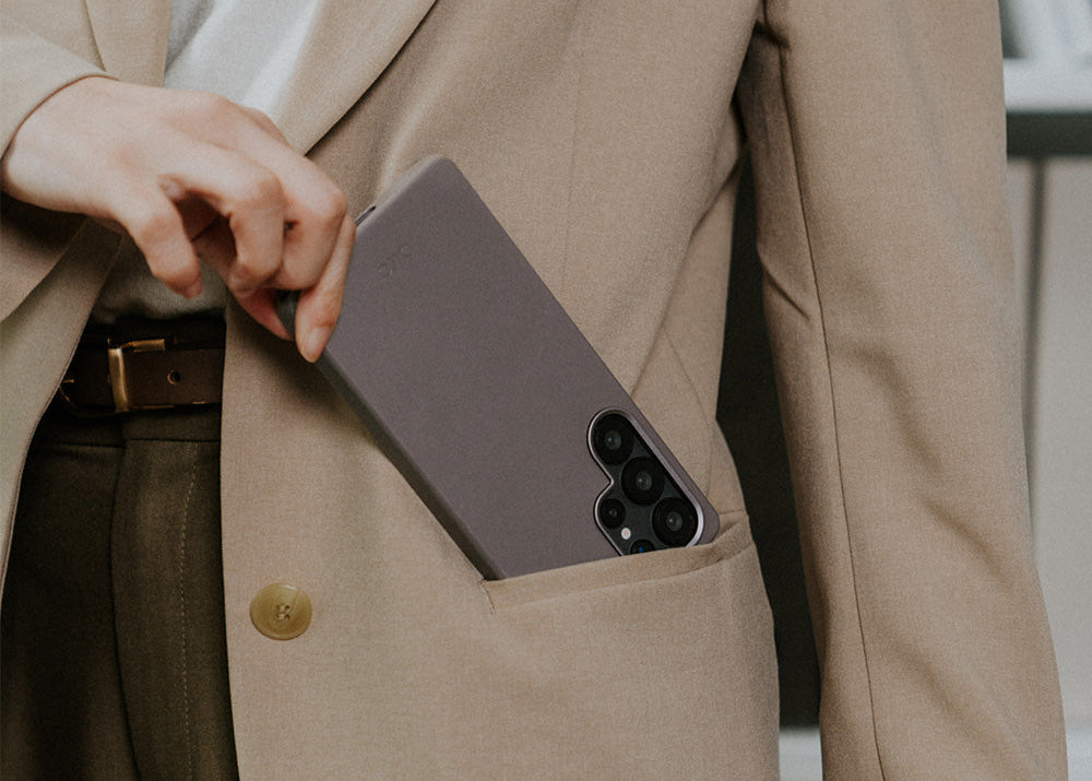 惜福品 - Samsung Galaxy S25 Ultra Clop 磁吸皮革手機殼 - 礫石灰