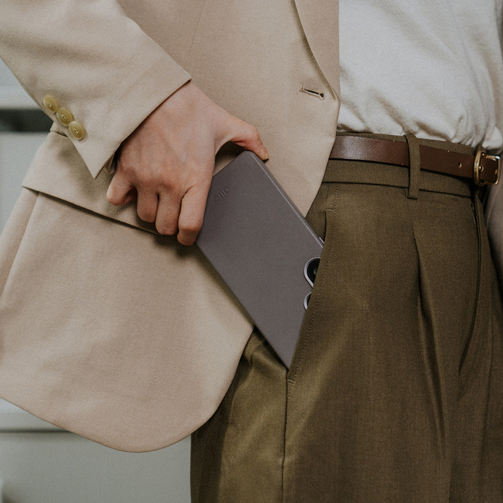 惜福品 - Samsung Galaxy S25 Ultra Clop 磁吸皮革手機殼 - 礫石灰