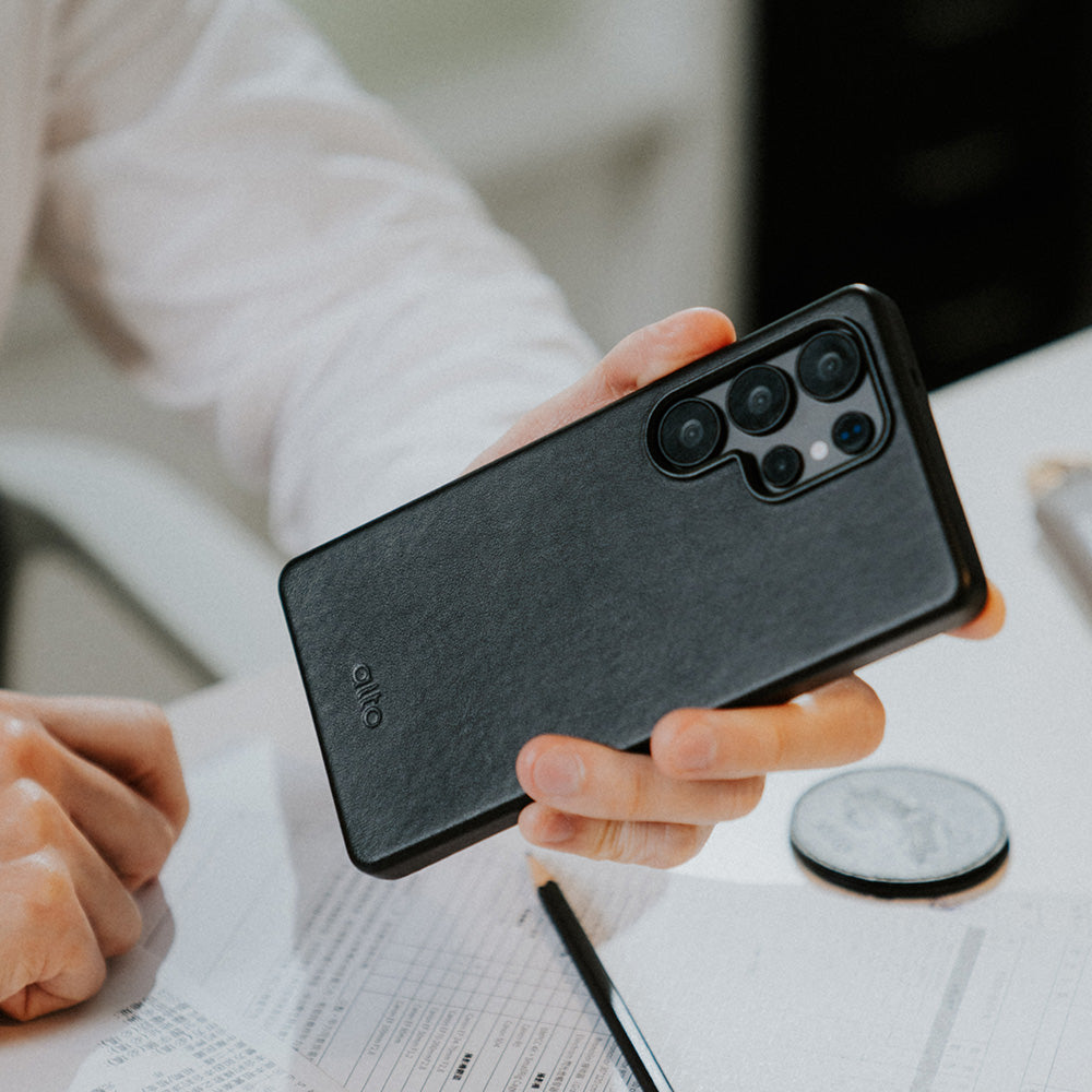 惜福品 - Samsung Galaxy S25 Ultra Clop 磁吸皮革手機殼 - 渡鴉黑