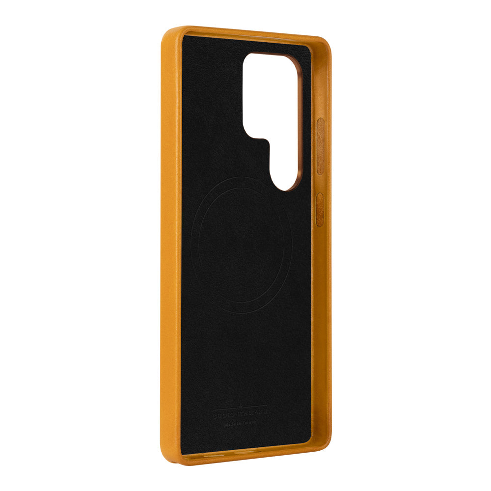 Samsung Galaxy S25 Ultra Clop 磁吸皮革手機殼 - 焦糖棕