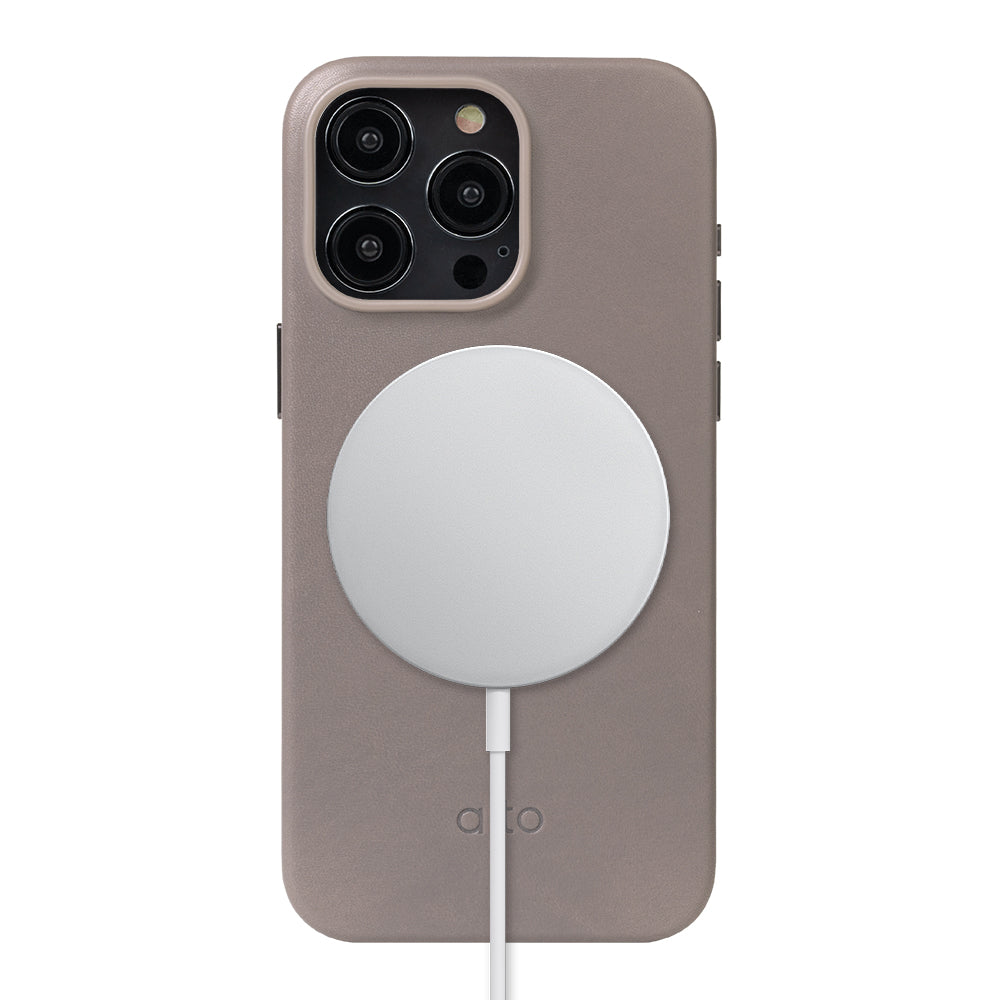 iPhone 15 Pro Max - Clop 磁吸皮革手機殼 - 礫石灰