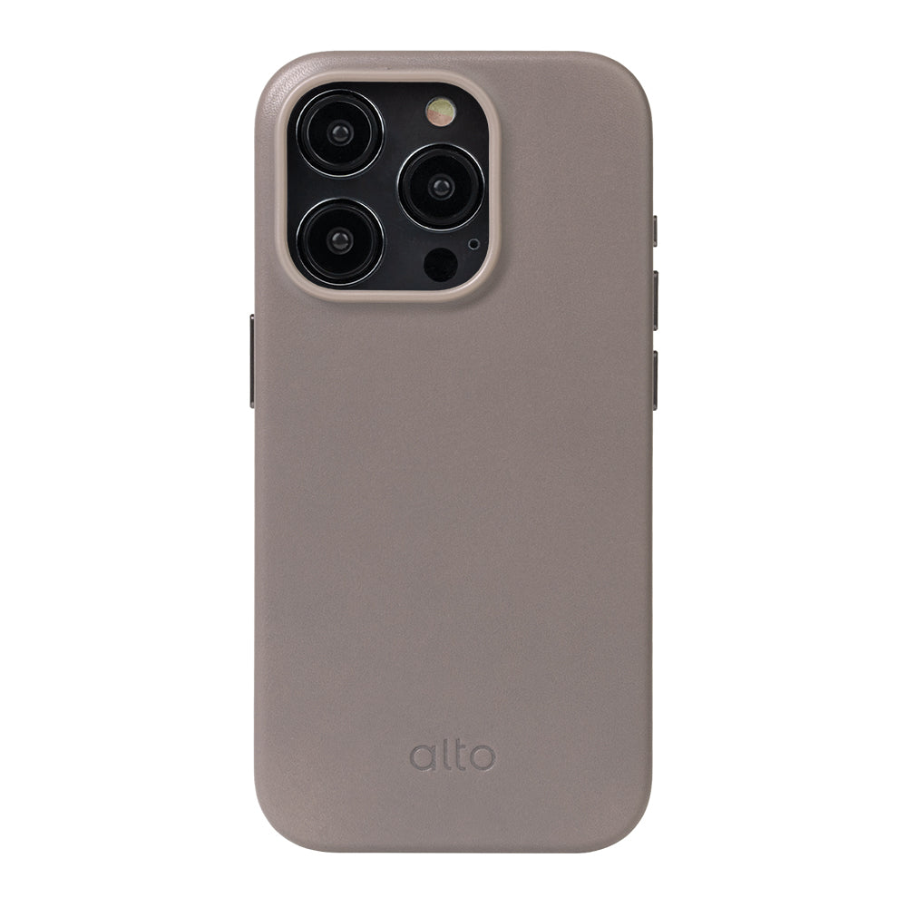 iPhone 15 Pro - Clop 磁吸皮革手機殼 - 礫石灰