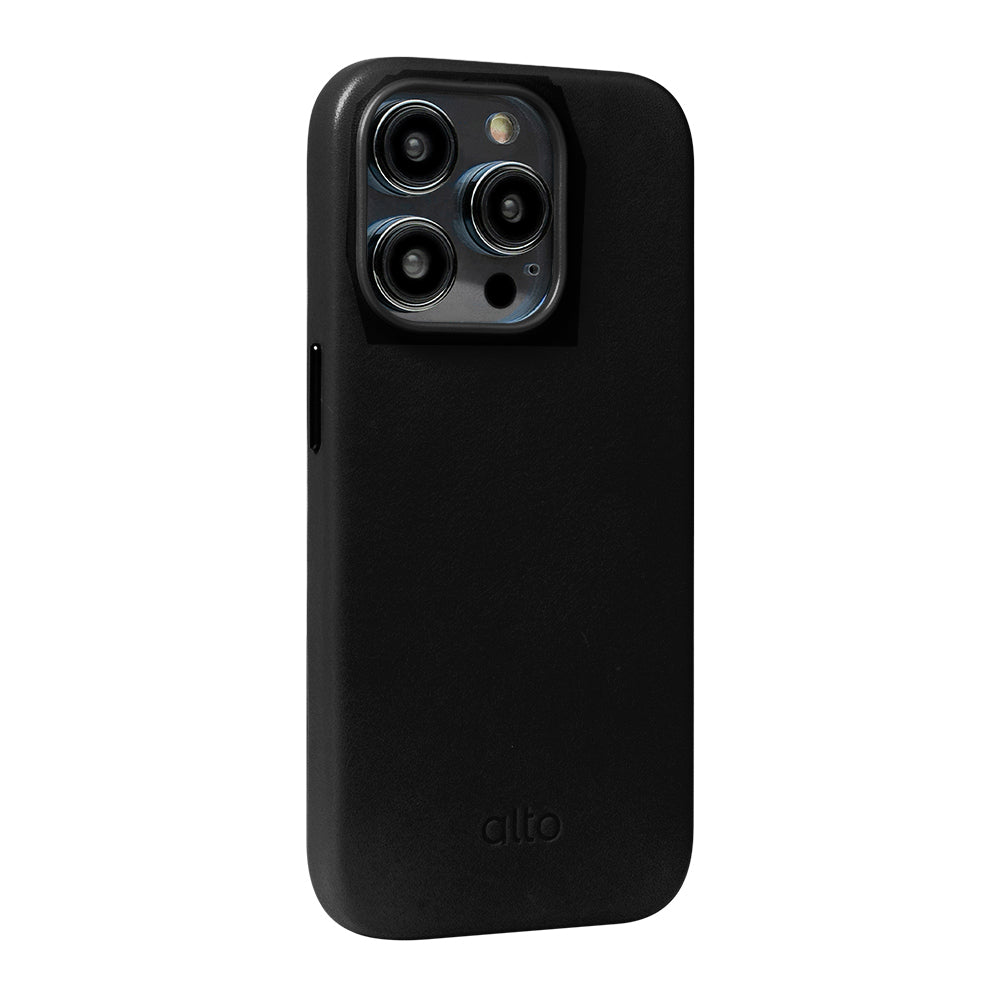 iPhone 15 Pro - Clop 磁吸皮革手機殼 - 渡鴉黑