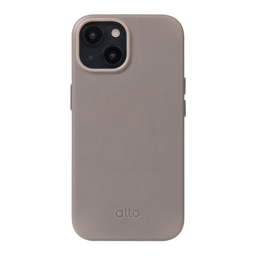 iPhone 15 - Clop 磁吸皮革手機殼 - 礫石灰