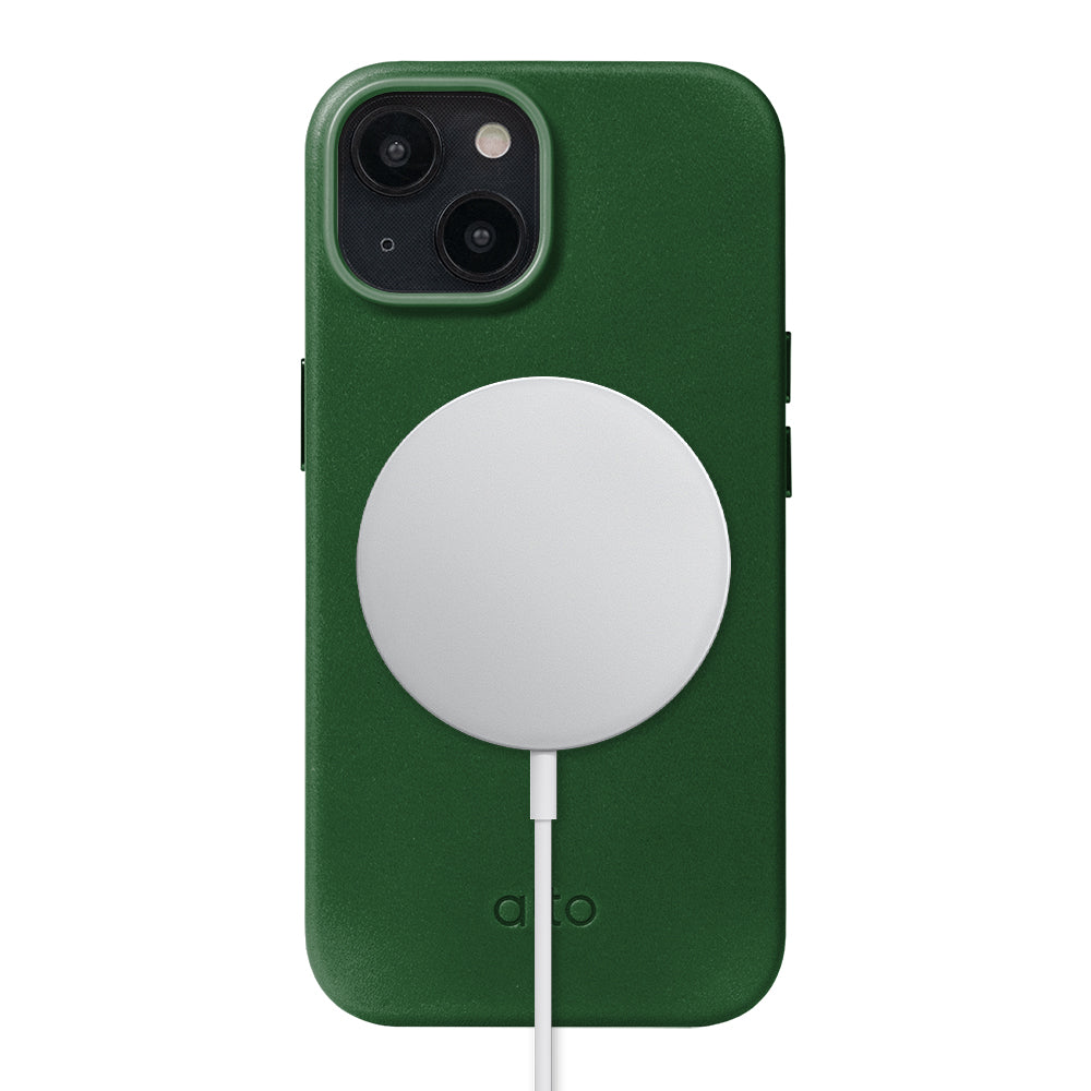 iPhone 15 - Clop 磁吸皮革手機殼 - 森林綠