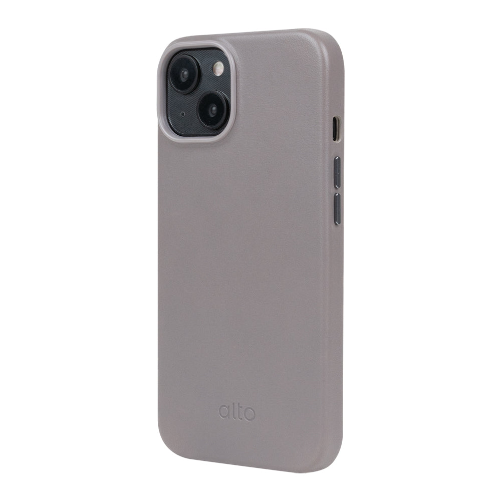 iPhone 14/iPhone 16e - Original 經典皮革手機殼 - 礫石灰