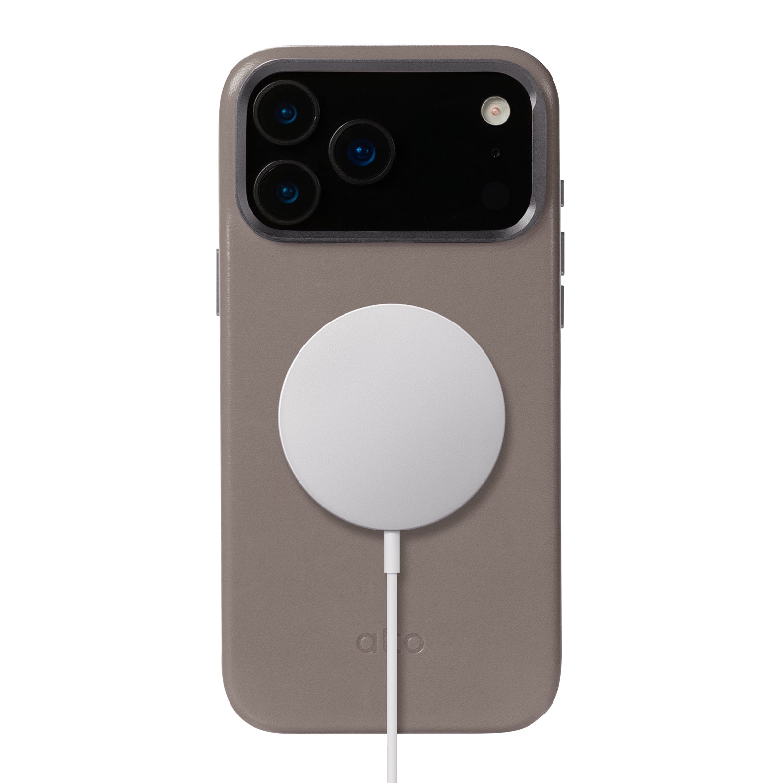 iPhone 17 Pro Max - Uplop 磁吸支架皮革手機殼 - 礫石灰