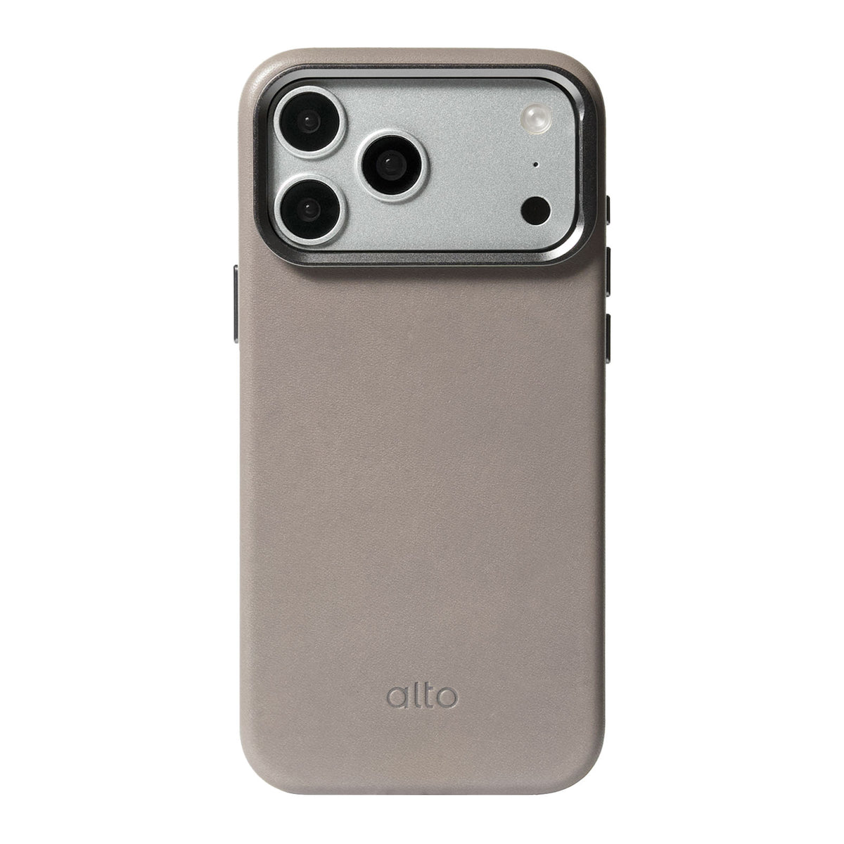 iPhone 18 Pro Max/17 Pro Max - Uplop 磁吸支架皮革手機殼 - 礫石灰
