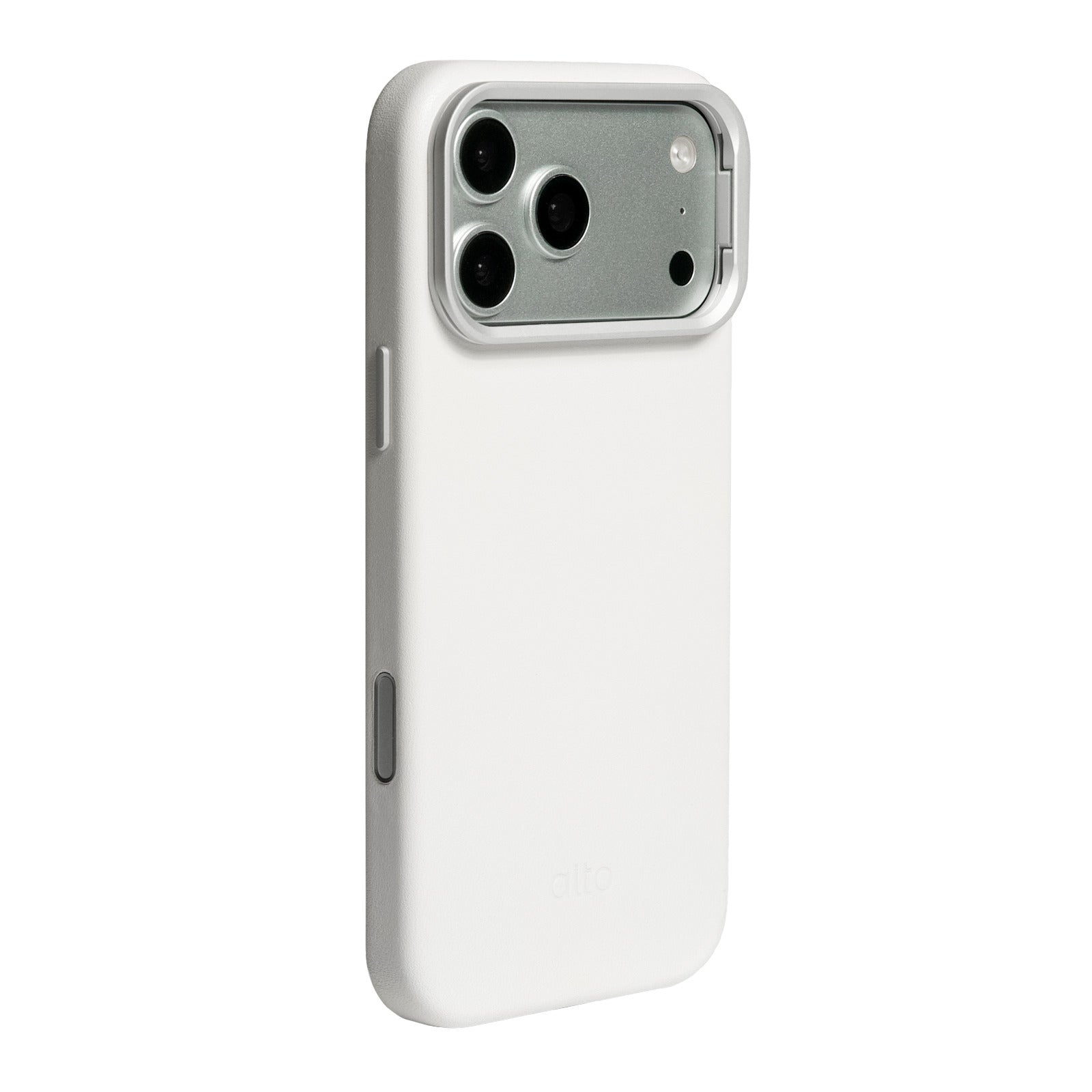 iPhone 18 Pro Max/17 Pro Max - Uplop 磁吸支架皮革手機殼 - 霜月白