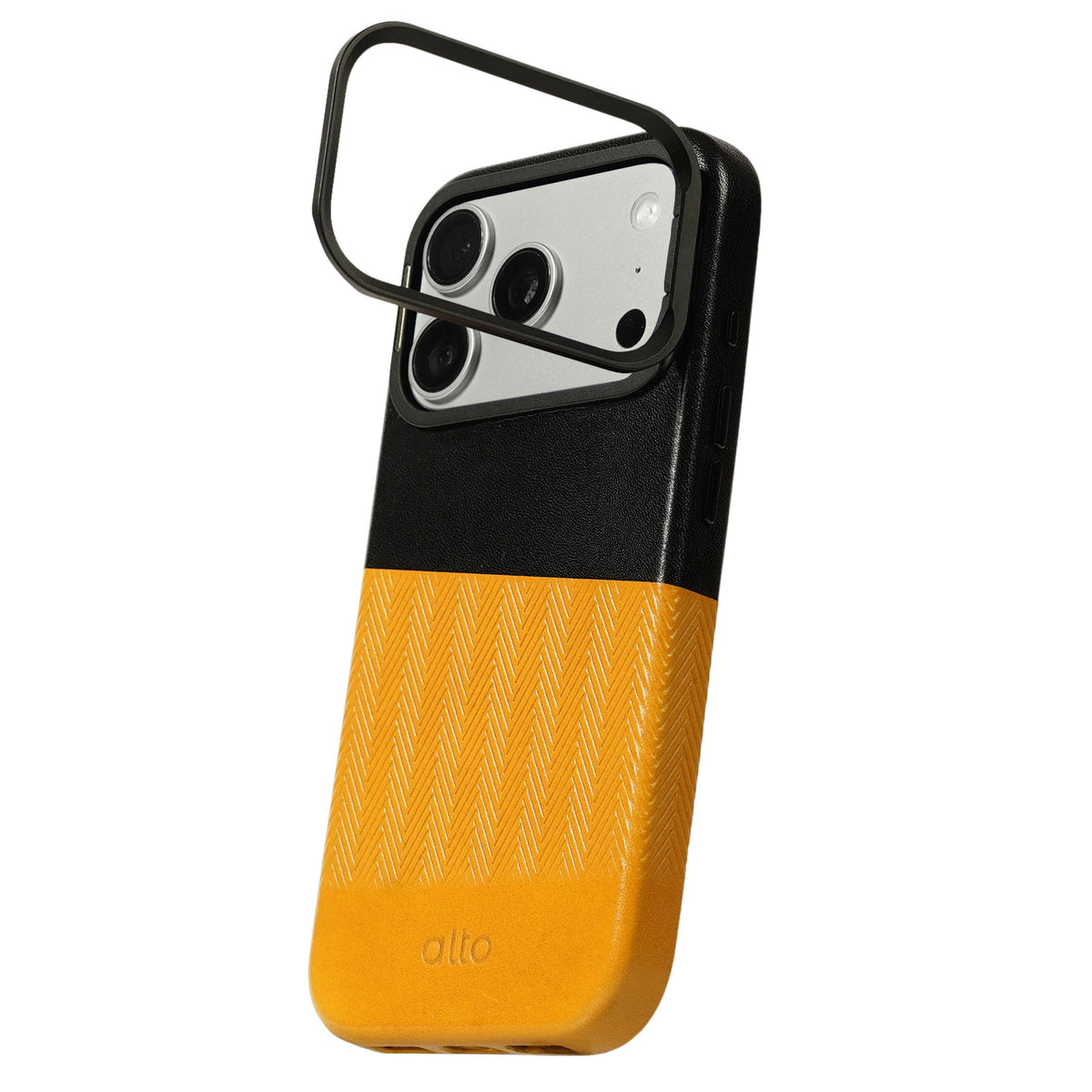 iPhone 18 Pro/17 Pro - Herring 磁吸支架皮革手機殼 - 焦糖棕/渡鴉黑