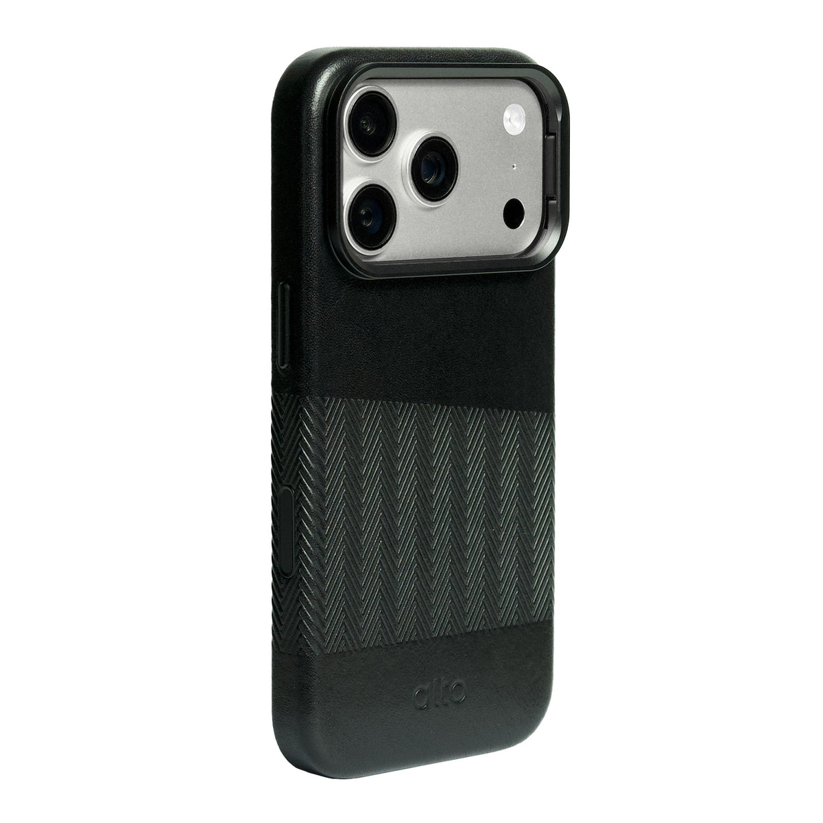 iPhone 18 Pro/17 Pro - Herring 磁吸支架皮革手機殼 - 渡鴉黑
