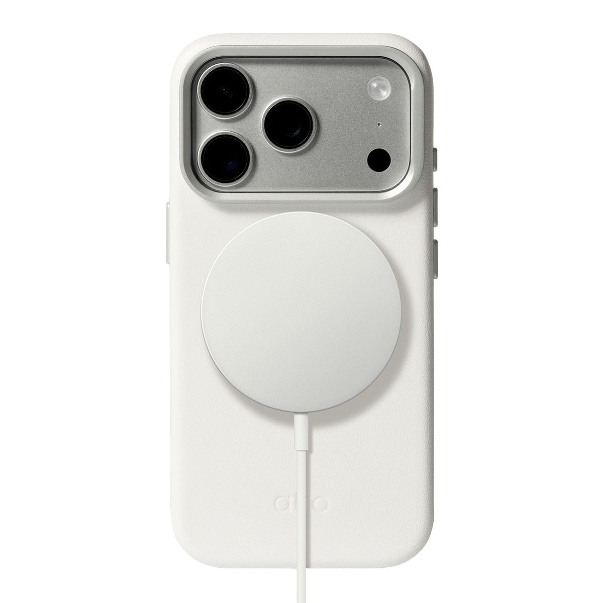 iPhone 18 Pro/17 Pro - Uplop 磁吸支架皮革手機殼 - 霜月白