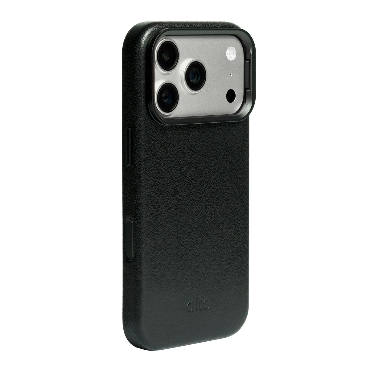 iPhone 18 Pro/17 Pro - Uplop 磁吸支架皮革手機殼 - 渡鴉黑