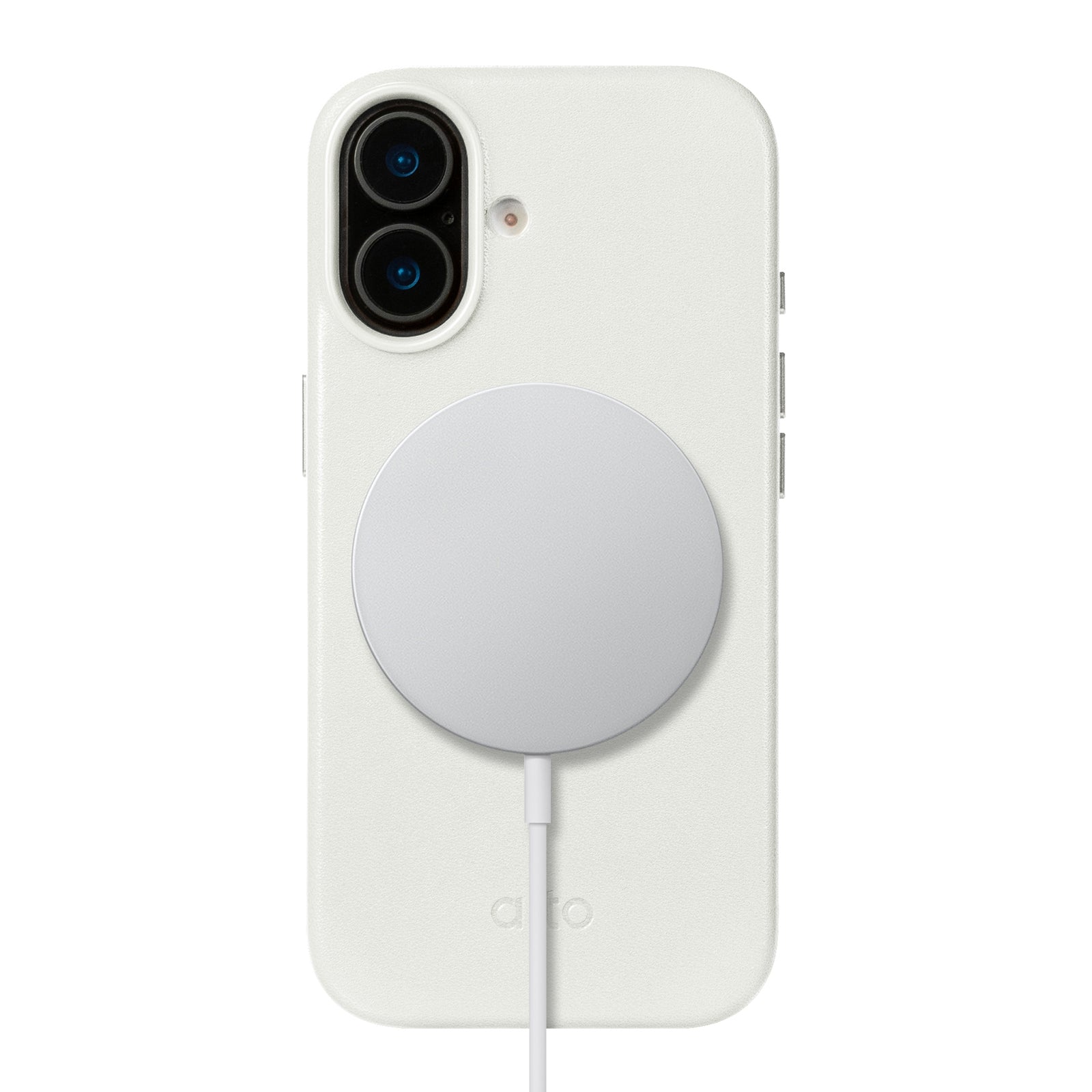 iPhone 17 - Clop 磁吸皮革手機殼 - 霜月白