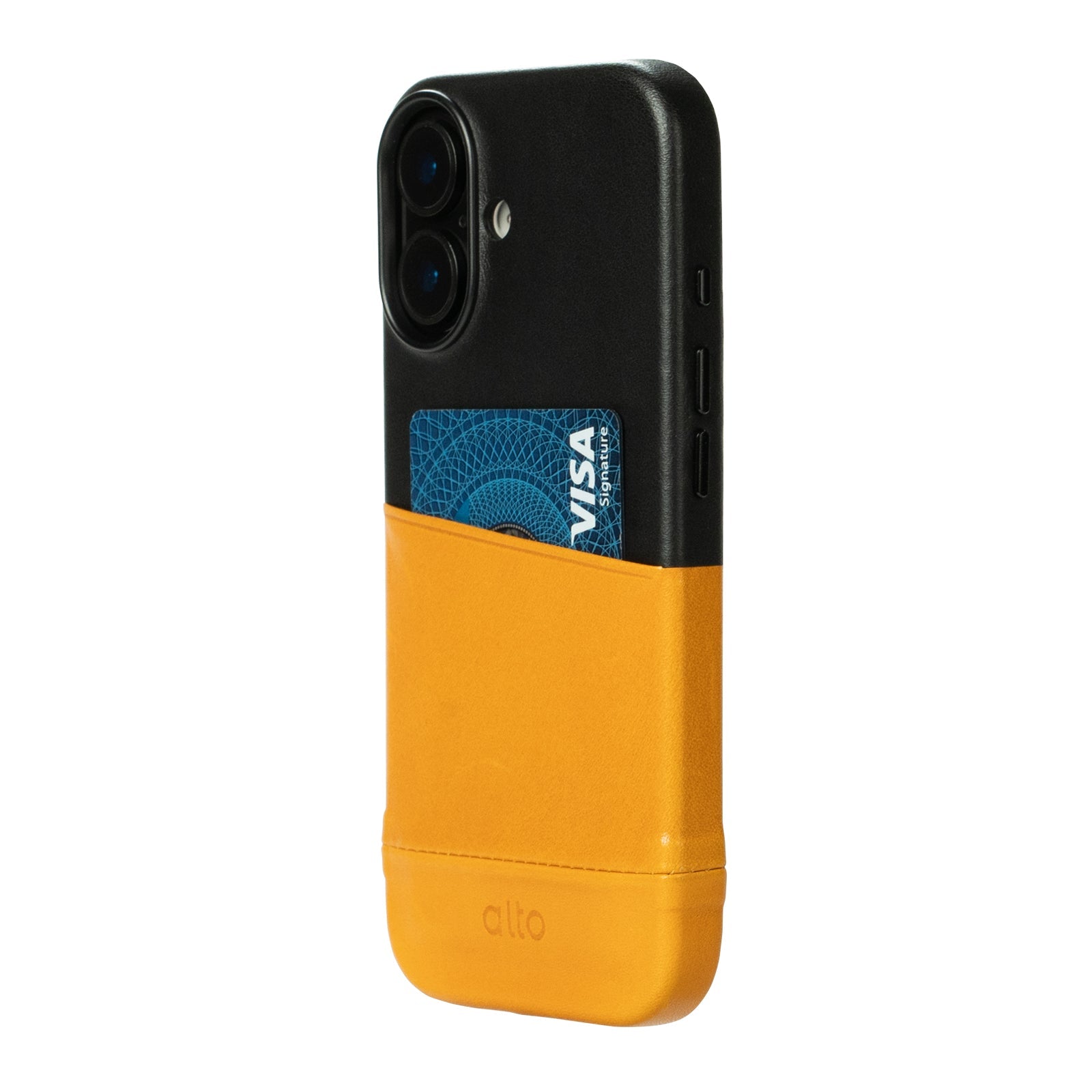 惜福品 - iPhone 17 - Metro 插卡式皮革手機殼 - 焦糖棕/渡鴉黑