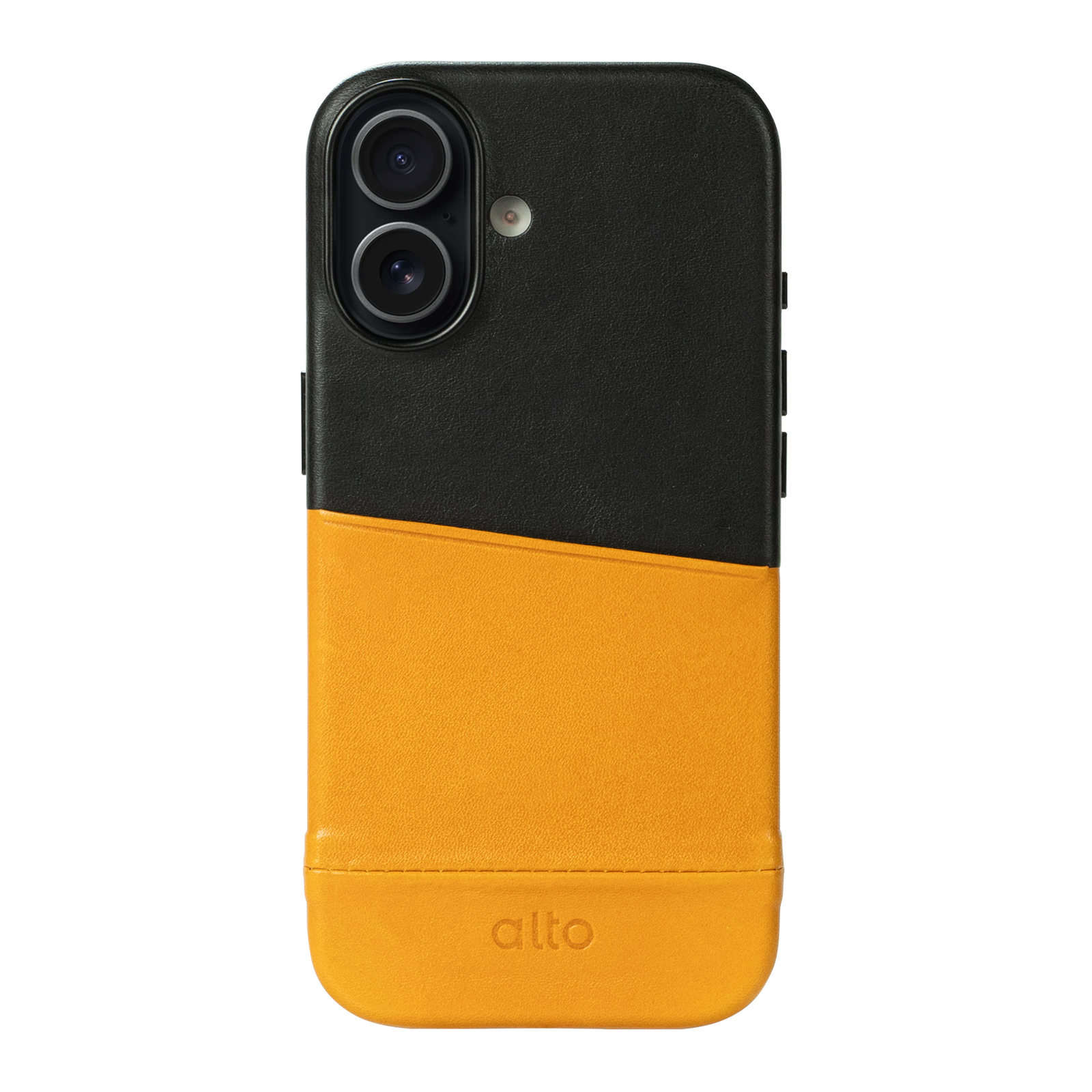 iPhone 17 - Metro 插卡式皮革手機殼 - 焦糖棕/渡鴉黑