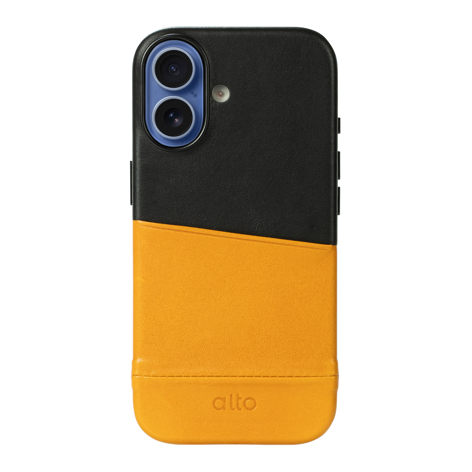 iPhone 17 - Metro 插卡式皮革手機殼 - 焦糖棕/渡鴉黑