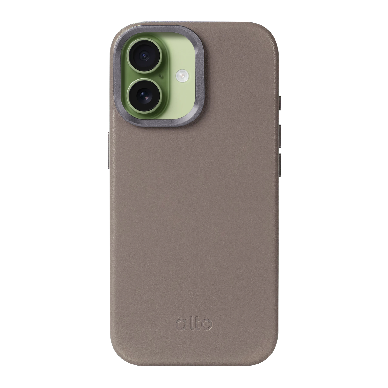 iPhone 17 - Uplop 磁吸支架皮革手機殼 - 礫石灰