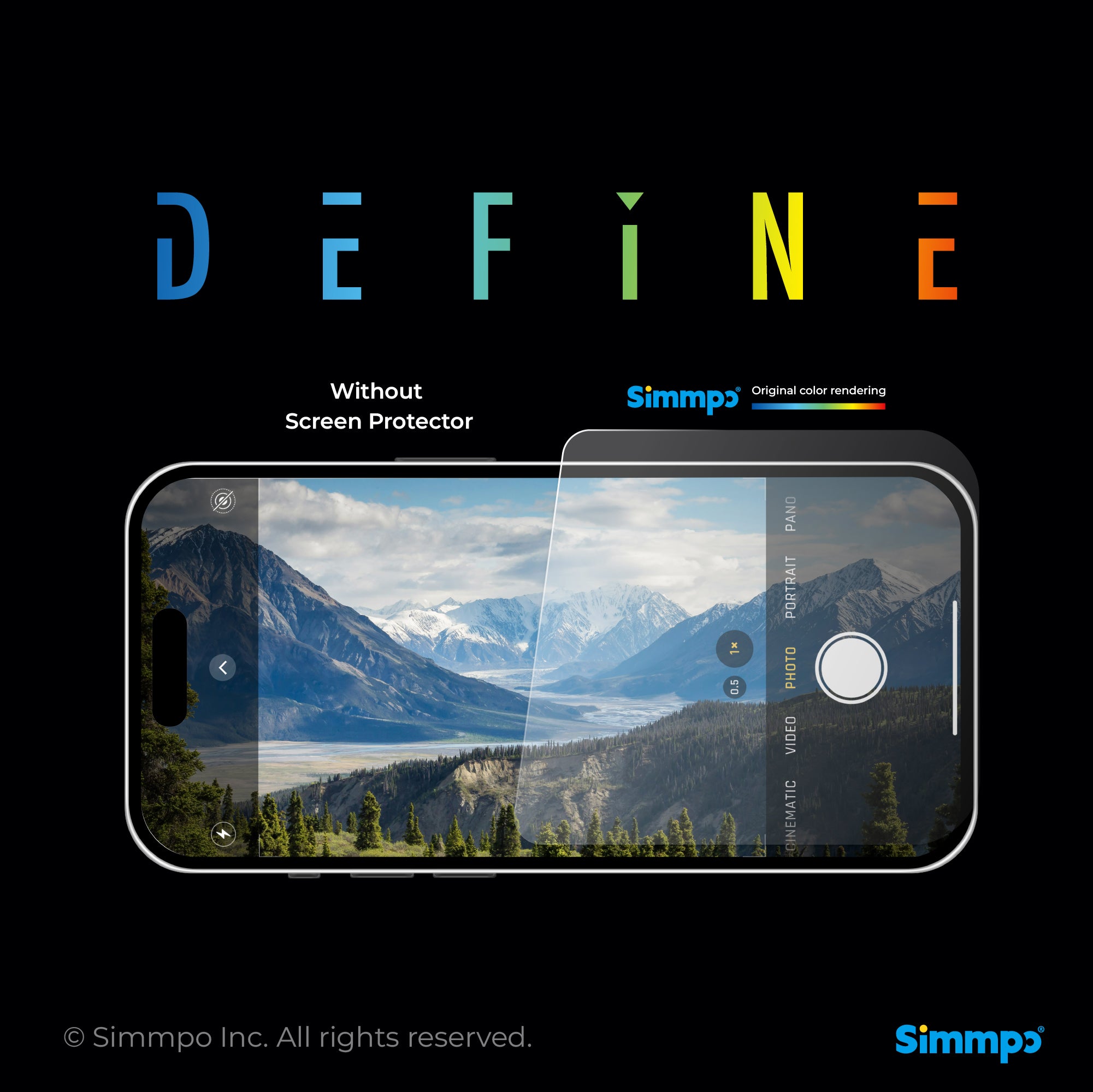 Simmpo® 次世代-防窺抗藍光護眼保護貼 + 對位框