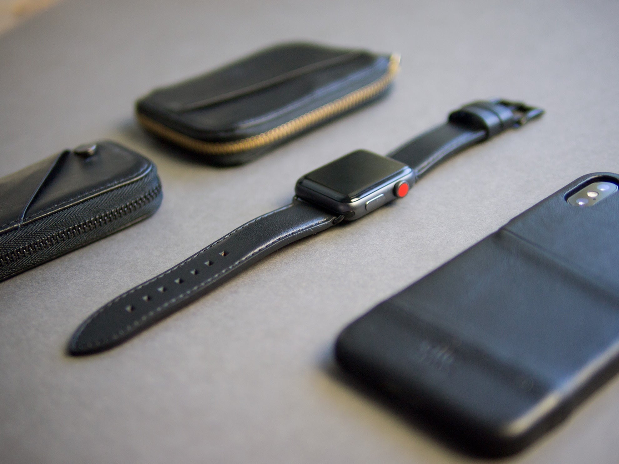 惜福品 - Apple Watch 皮革錶帶 - 44-49mm - 渡鴉黑