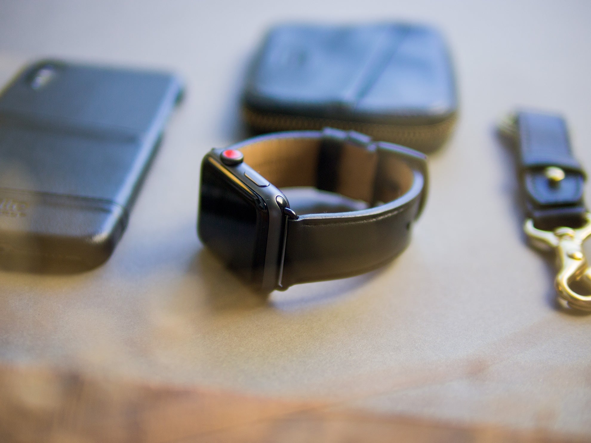 惜福品 - Apple Watch 皮革錶帶 - 44-49mm - 渡鴉黑