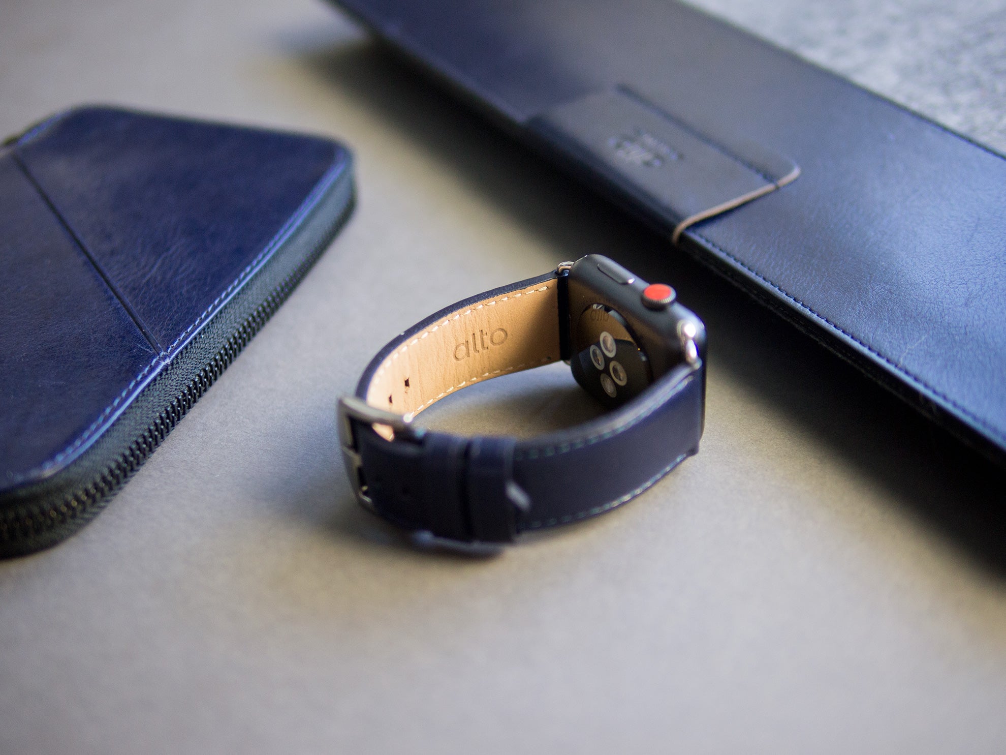 惜福品 - Apple Watch 皮革錶帶 - 44-49mm - 海軍藍