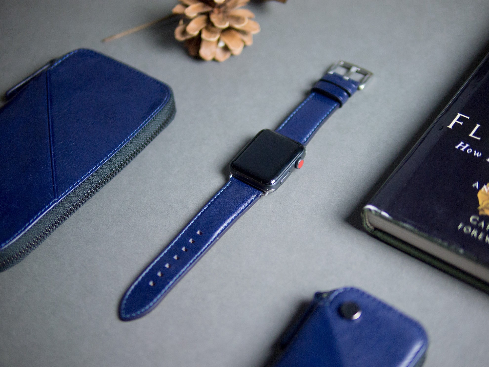 惜福品 - Apple Watch 皮革錶帶 - 44-49mm - 海軍藍
