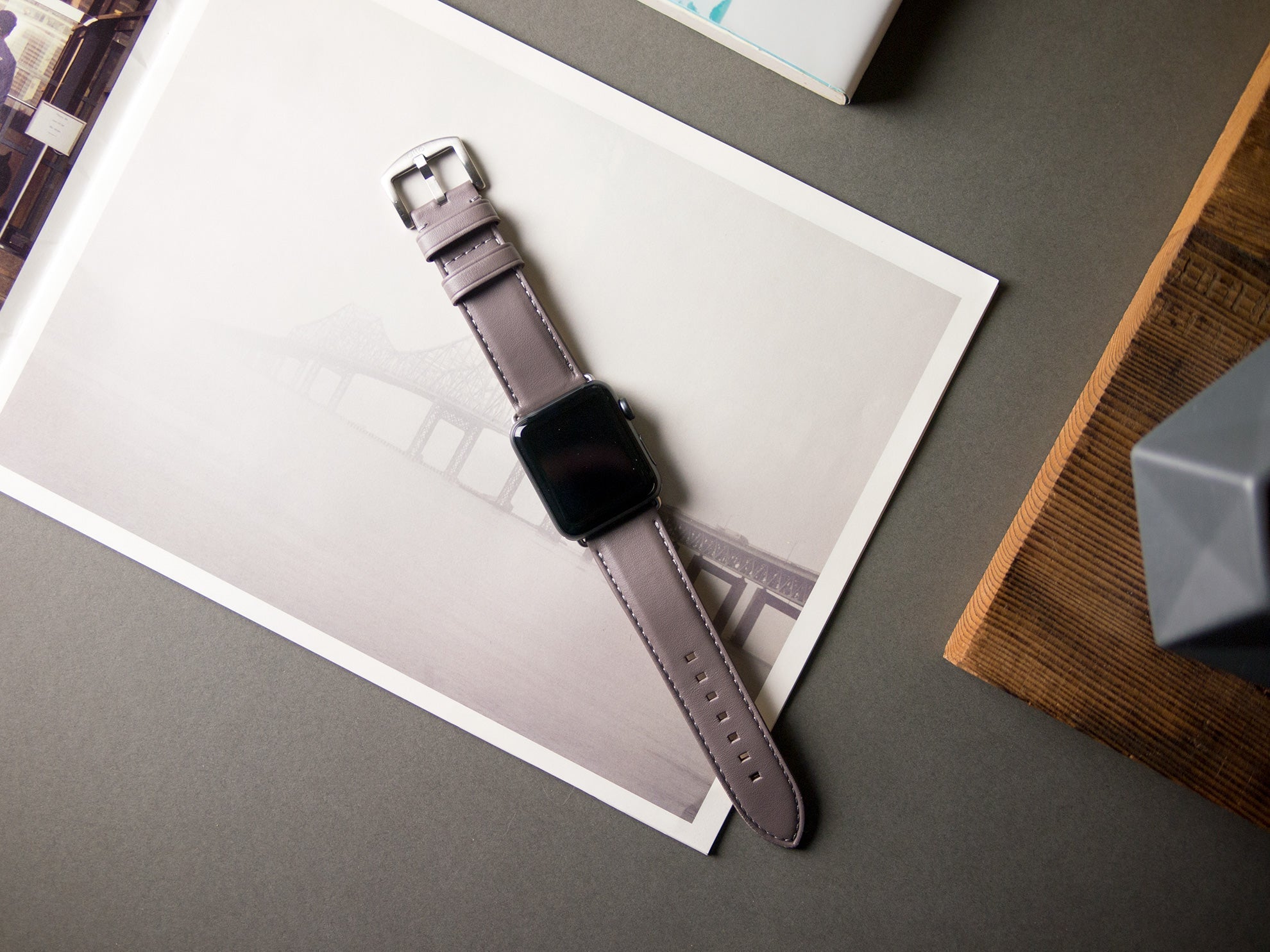 惜福品 - Apple Watch 皮革錶帶 - 44-49mm - 礫石灰