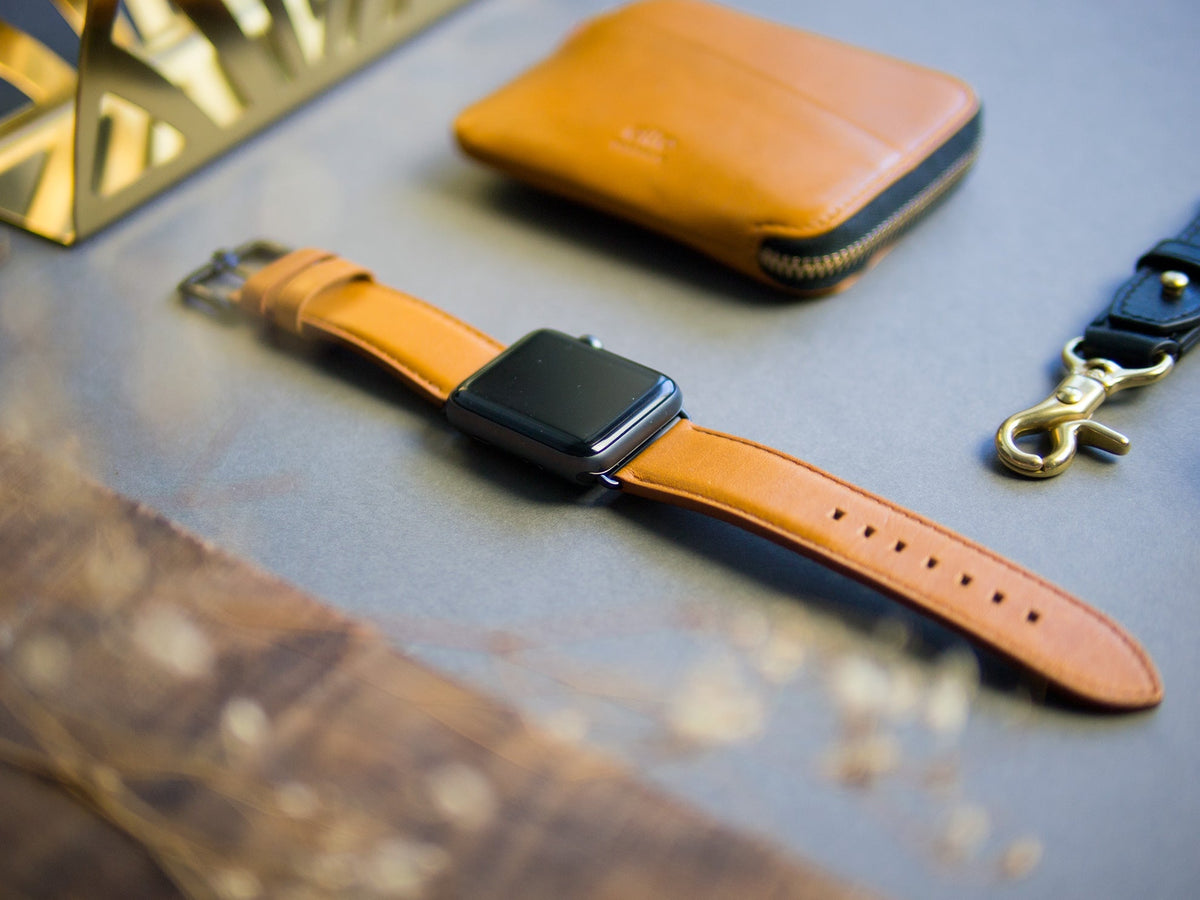 惜福品 - Apple Watch 皮革錶帶 - 44-49mm - 焦糖棕