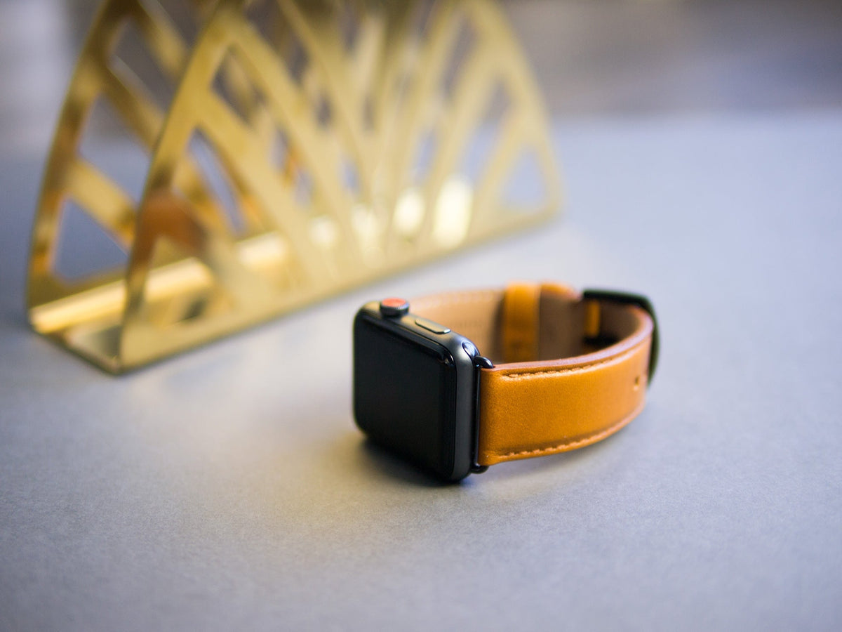 惜福品 - Apple Watch 皮革錶帶 - 44-49mm - 焦糖棕