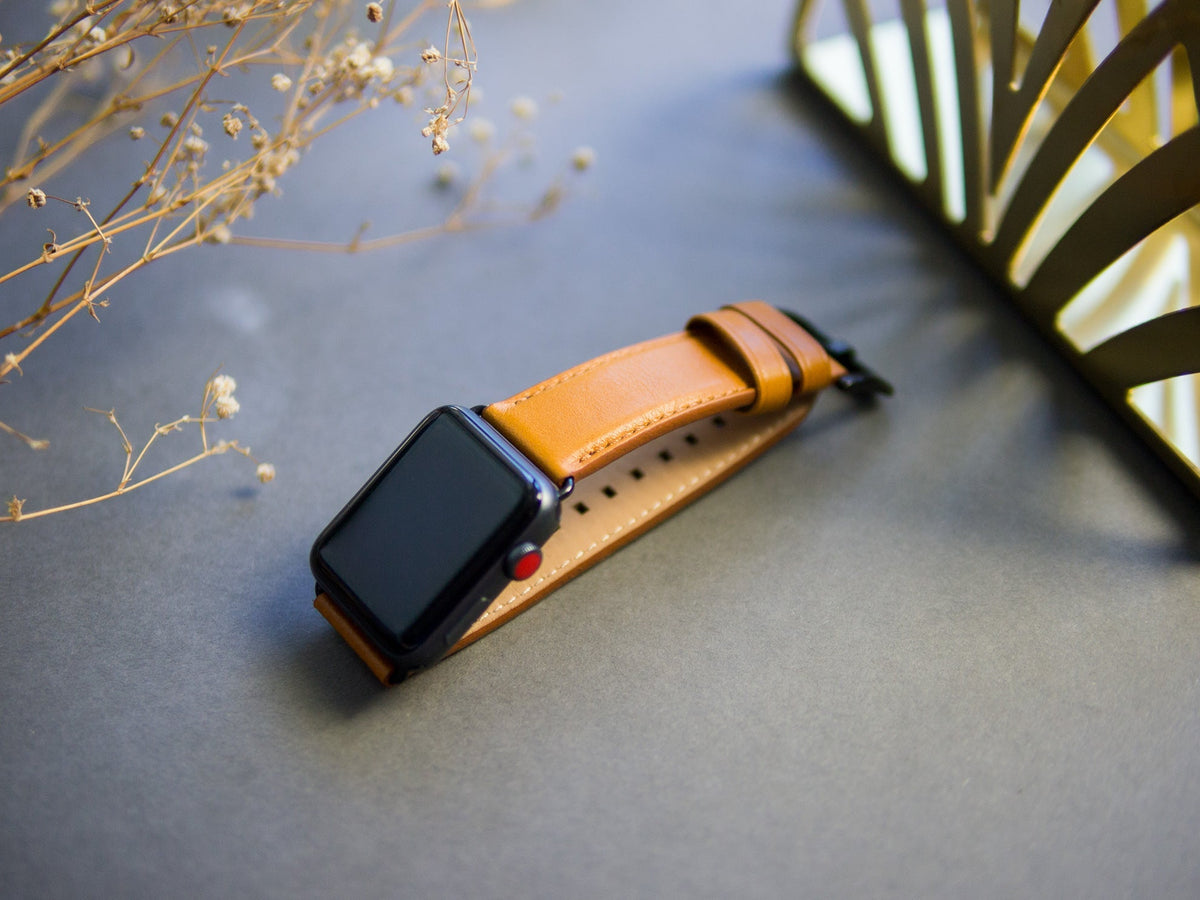 惜福品 - Apple Watch 皮革錶帶 - 44-49mm - 焦糖棕