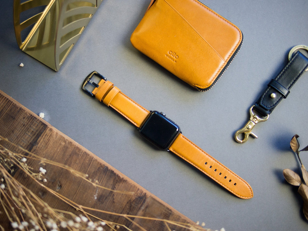 惜福品 - Apple Watch 皮革錶帶 - 44-49mm - 焦糖棕