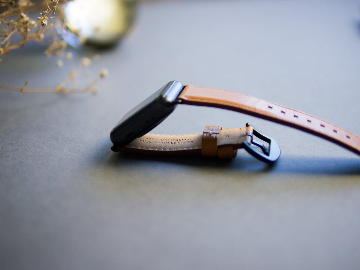 惜福品 - Apple Watch 皮革錶帶 - 44-49mm - 焦糖棕