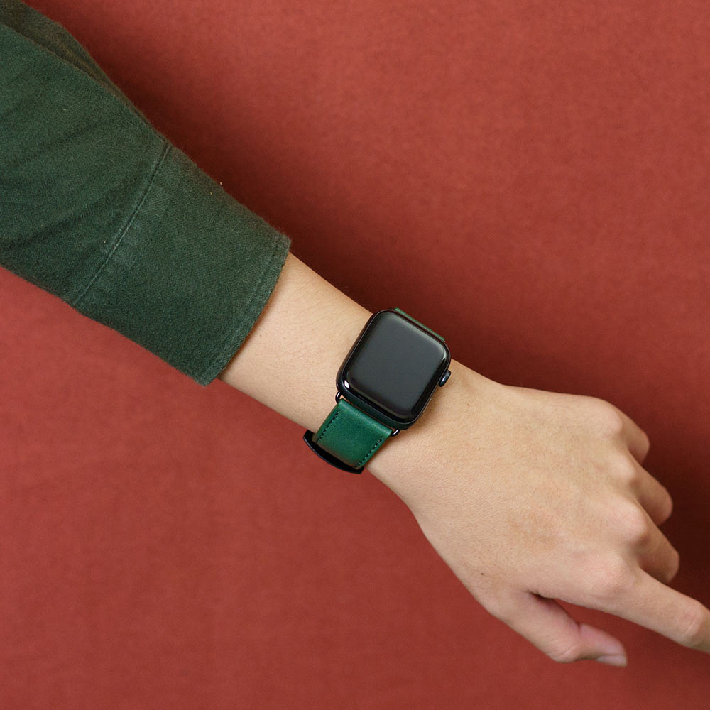 惜福品 - Apple Watch 皮革錶帶 - 44-49mm - 森林綠
