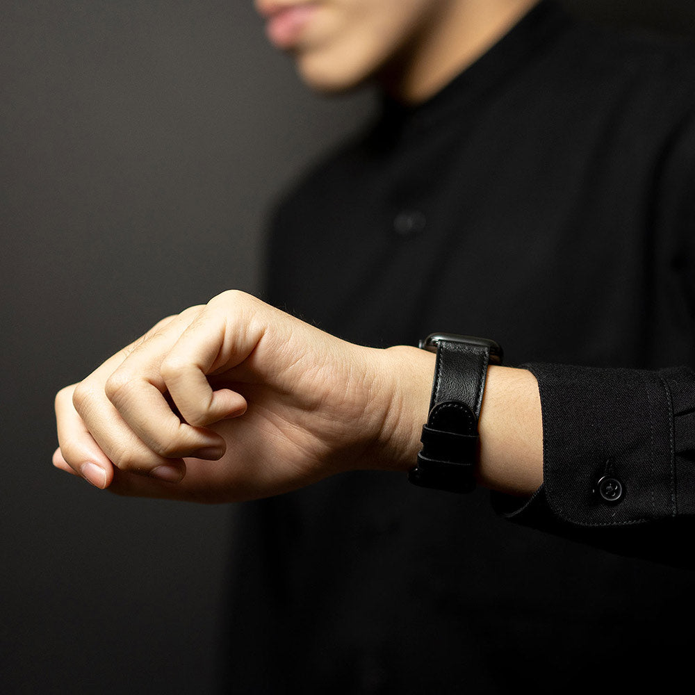 惜福品 - Apple Watch 皮革錶帶 - 38-42mm - 渡鴉黑