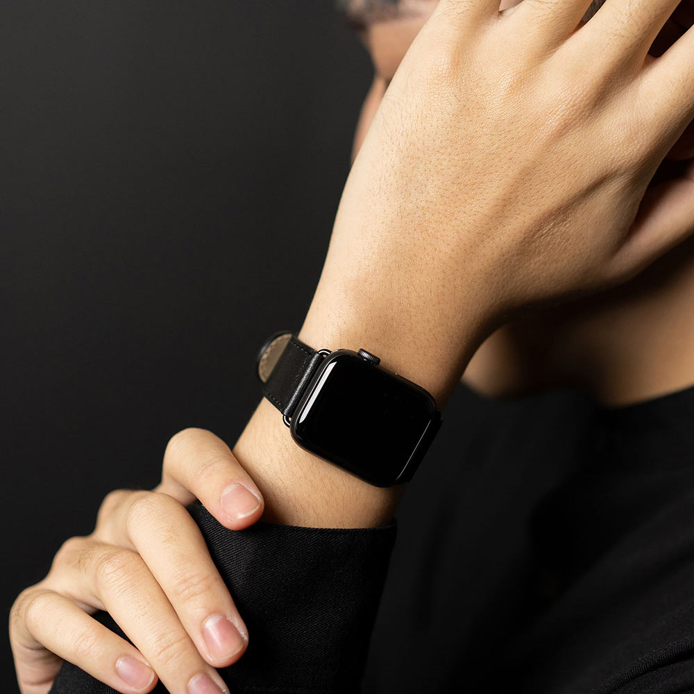 Alto Apple Watch 皮革錶帶 - 38/40/41mm - 渡鴉黑