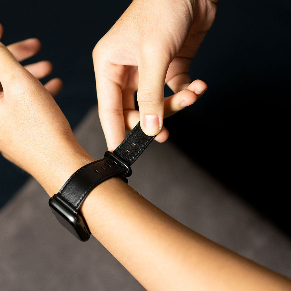 惜福品 - Apple Watch 皮革錶帶 - 38-42mm - 渡鴉黑